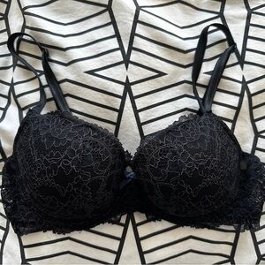 VICTORIAS SECRET DREAM ANGELS LINED DEMI 34C BLACK LACE